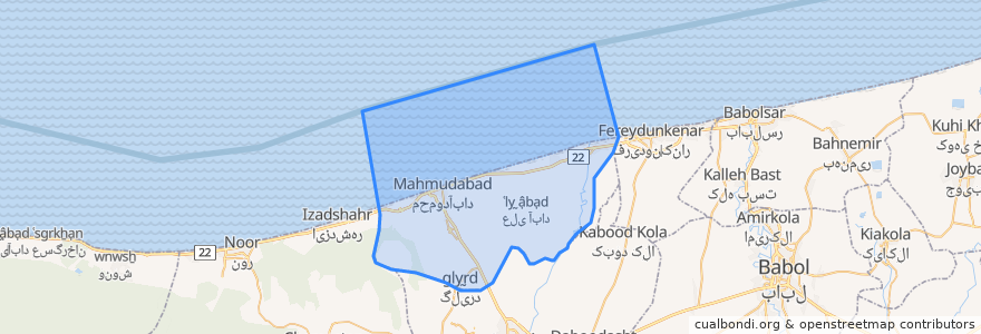 Mapa de ubicacion de Mahmudabad County.