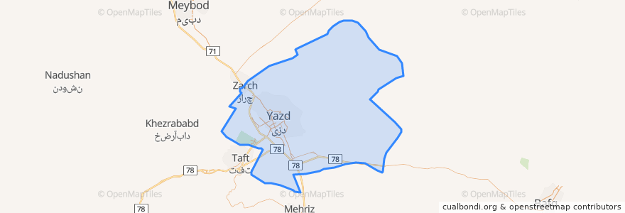 Mapa de ubicacion de مقاطعة يزد.