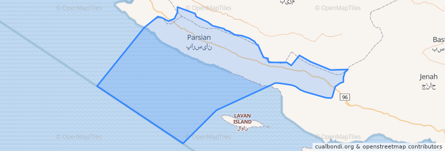 Mapa de ubicacion de Parsian County.