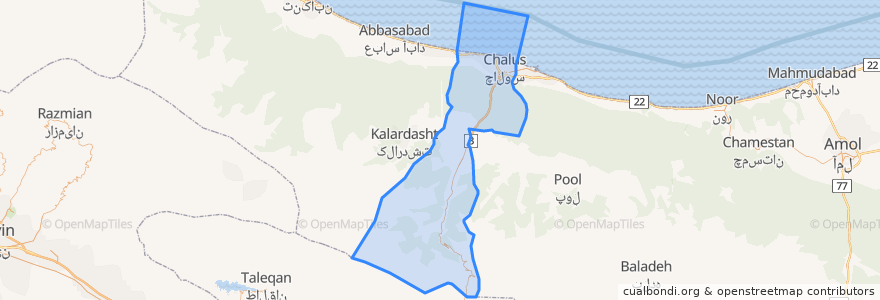 Mapa de ubicacion de Chalus County.