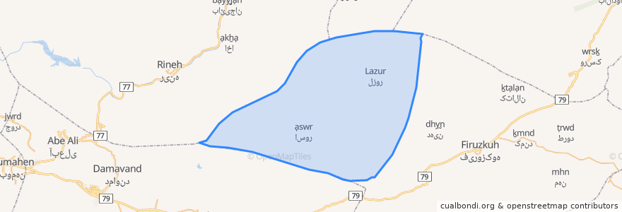 Mapa de ubicacion de Arjmand District.
