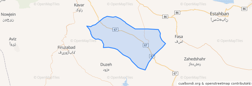 Mapa de ubicacion de Khafr County.