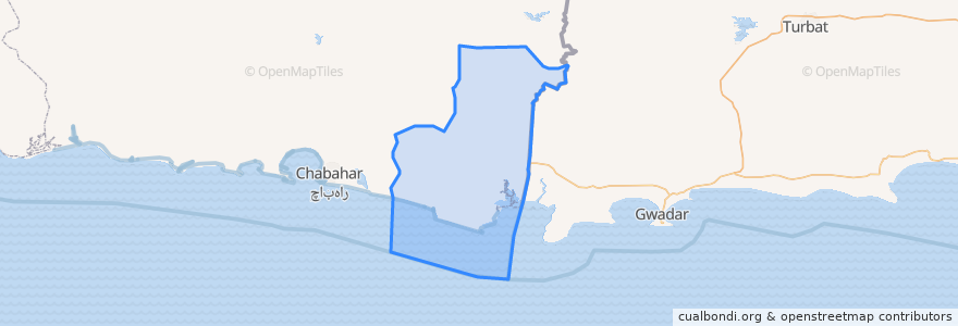 Mapa de ubicacion de Dashtiari District.