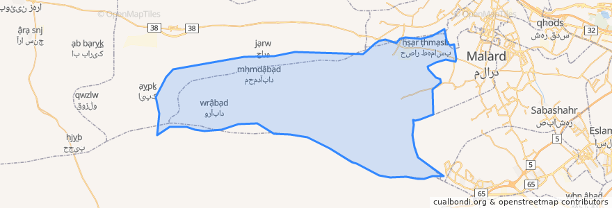 Mapa de ubicacion de Safadasht District.