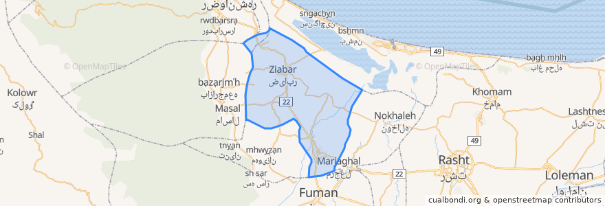 Mapa de ubicacion de بخش مرکزی.