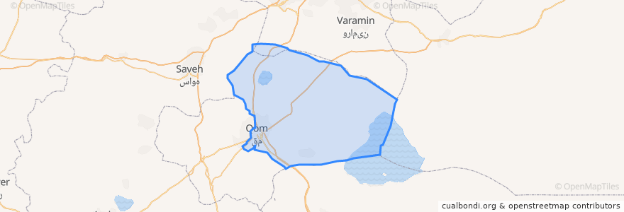 Mapa de ubicacion de Qom Central District.