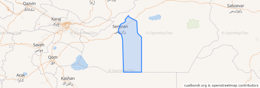 Mapa de ubicacion de بخش مرکزی سمنان.