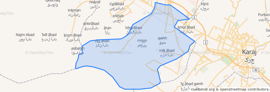 Mapa de ubicacion de Chaharbagh County.