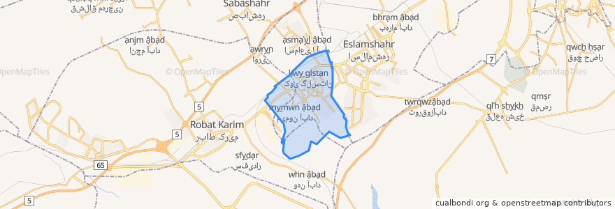 Mapa de ubicacion de بخش گلستان.