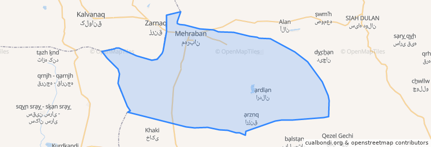 Mapa de ubicacion de دهستان اردلان.