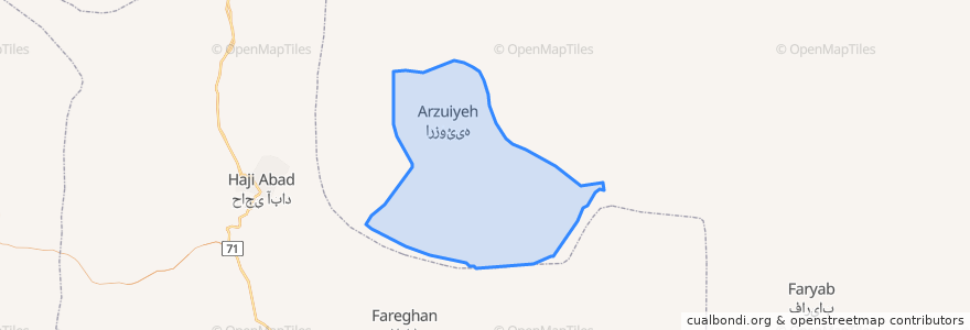 Mapa de ubicacion de دهستان ارزوئیه.