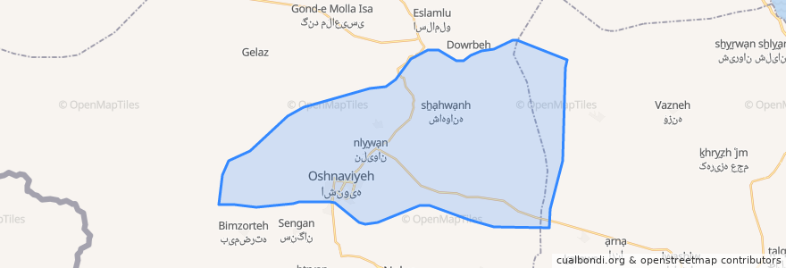 Mapa de ubicacion de دهستان اشنویه شمالی.
