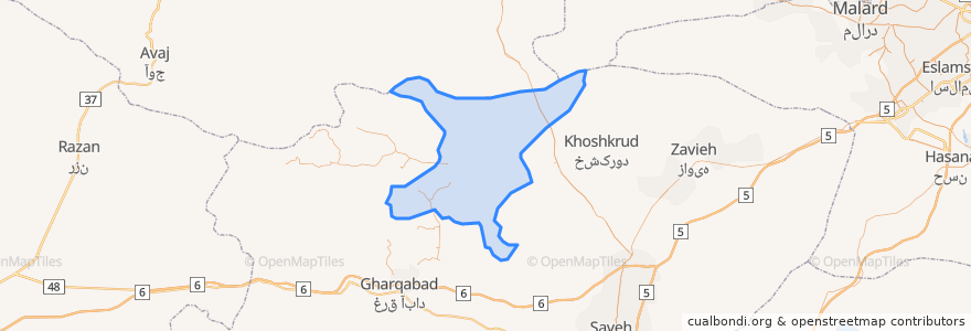 Mapa de ubicacion de Alvir Rural District.