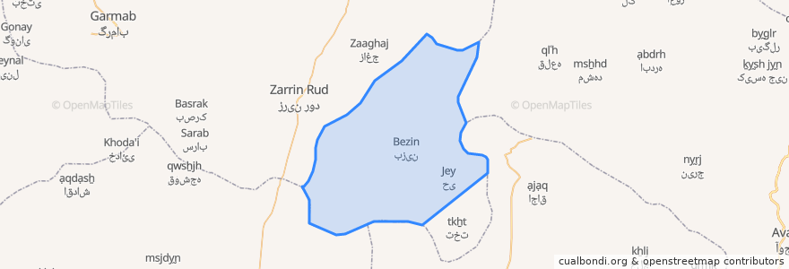 Mapa de ubicacion de دهستان بزینه رود.