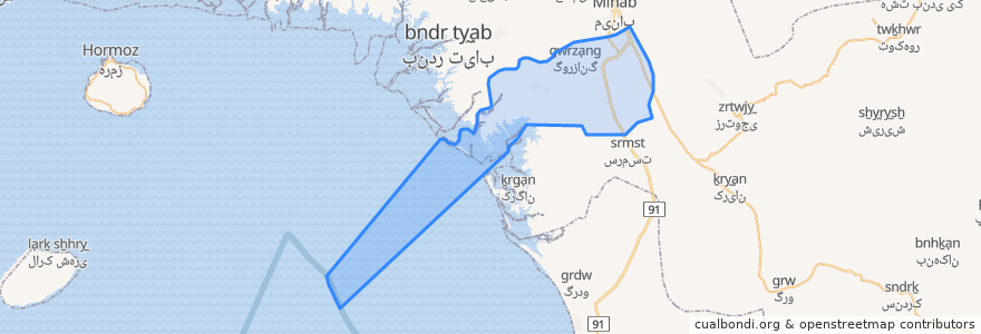 Mapa de ubicacion de دهستان بندزرک.
