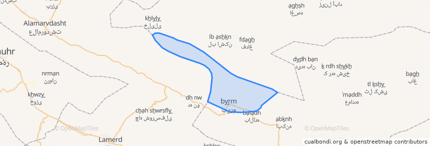 Mapa de ubicacion de دهستان بیرم.