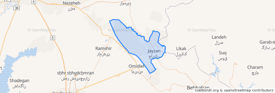 Mapa de ubicacion de Jayezan.