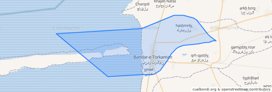 Mapa de ubicacion de دهستان جعفربای جنوبی.