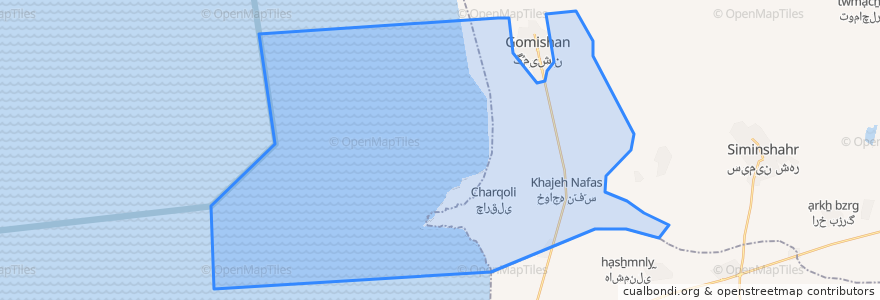 Mapa de ubicacion de دهستان جعفربای غربی.