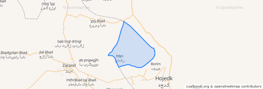 Mapa de ubicacion de دهستان حتکن.