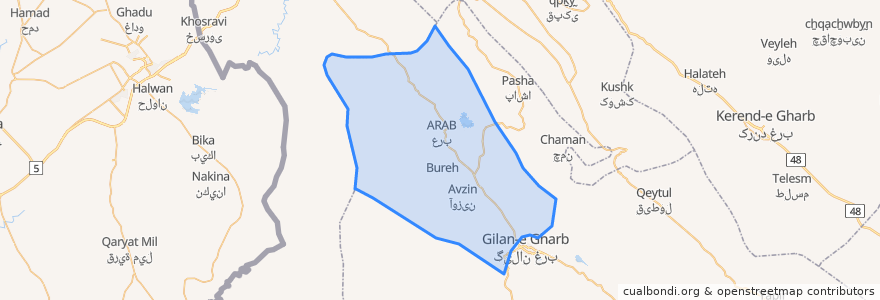Mapa de ubicacion de دهستان حومه.