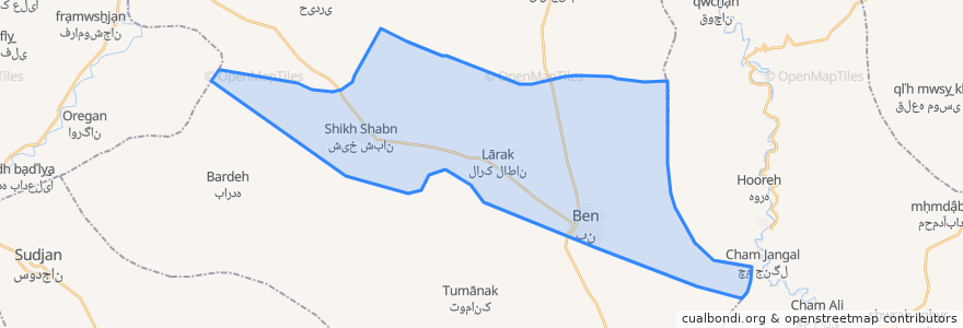 Mapa de ubicacion de دهستان حومه.