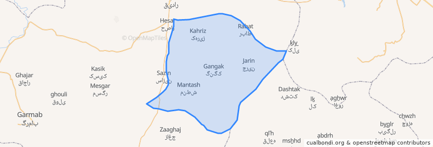 Mapa de ubicacion de دهستان خرارود.