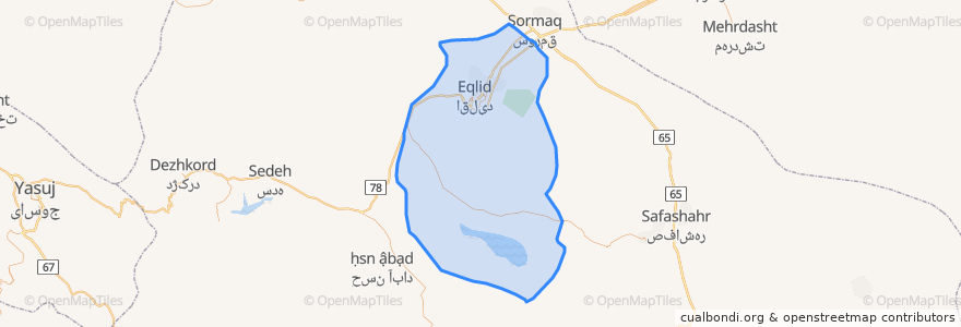 Mapa de ubicacion de دهستان خنجشت.