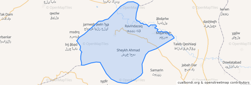 Mapa de ubicacion de دهستان دوجاق.