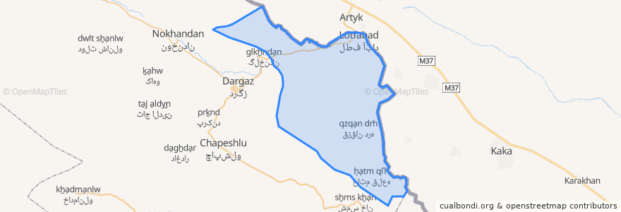 Mapa de ubicacion de دهستان دیباج.