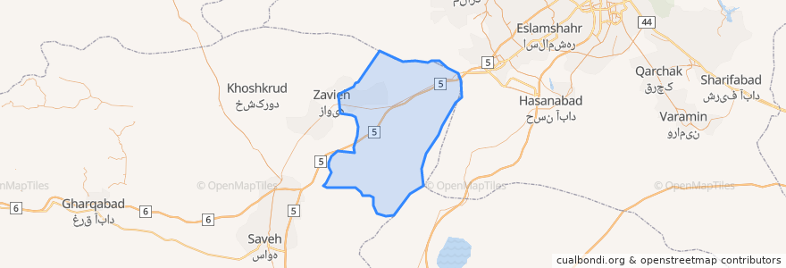 Mapa de ubicacion de Rudshur Rural District.
