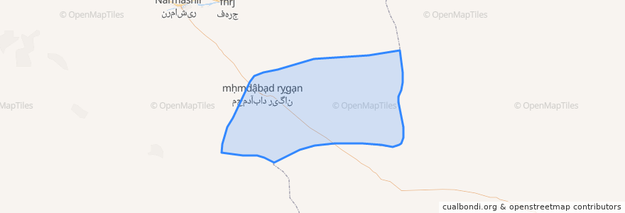 Mapa de ubicacion de دهستان حومه ریگان.