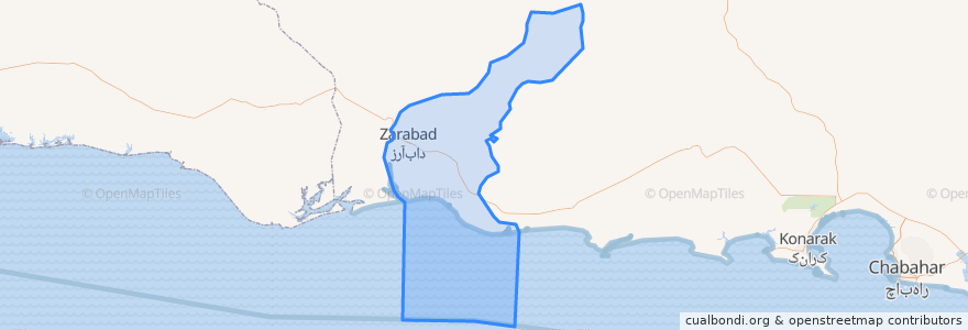 Mapa de ubicacion de دهستان زرآباد شرقی.