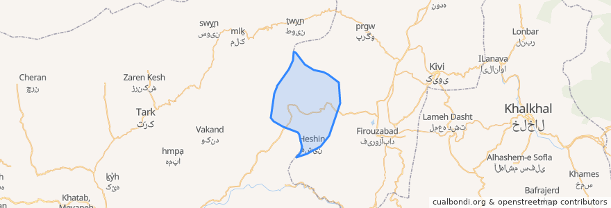 Mapa de ubicacion de دهستان زرج آباد.