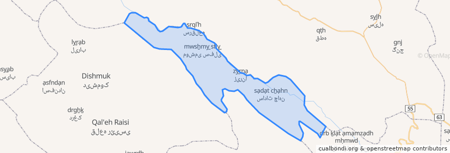 Mapa de ubicacion de دهستان زیلائی.