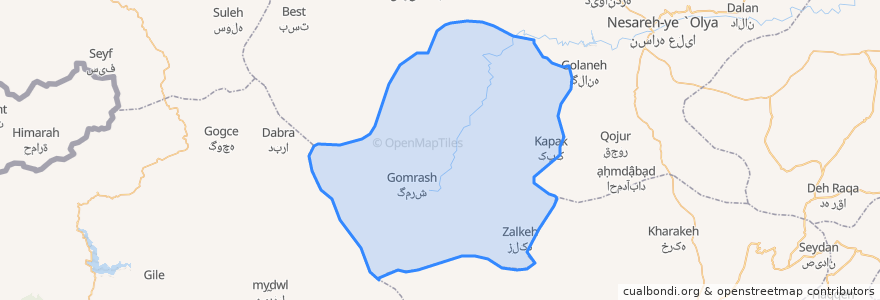 Mapa de ubicacion de دهستان سارال.