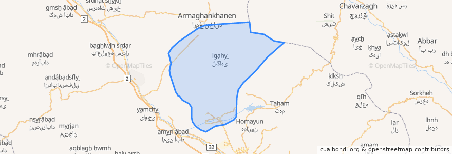 Mapa de ubicacion de دهستان سهرین.