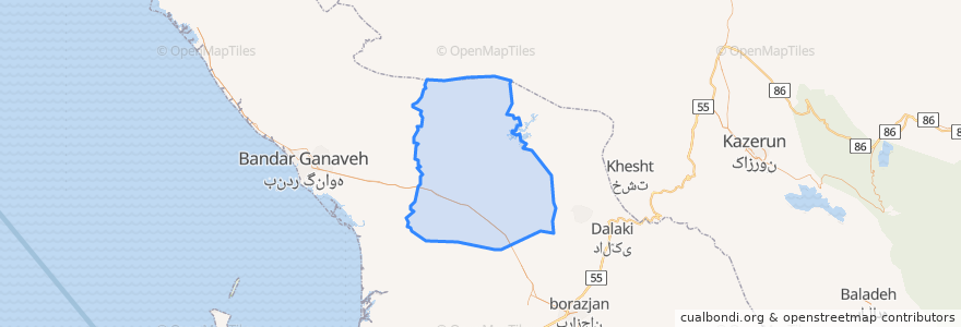 Mapa de ubicacion de Shabankareh Rural District.