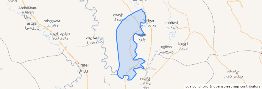 Mapa de ubicacion de دهستان شعیبیه شرقی.