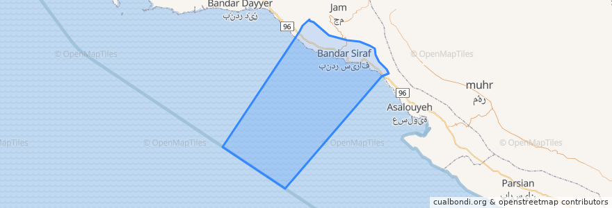 Mapa de ubicacion de دهستان طاهری.
