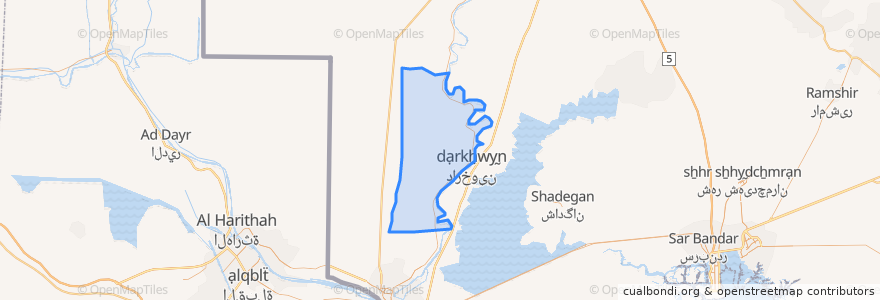 Mapa de ubicacion de دهستان غرب کارون.