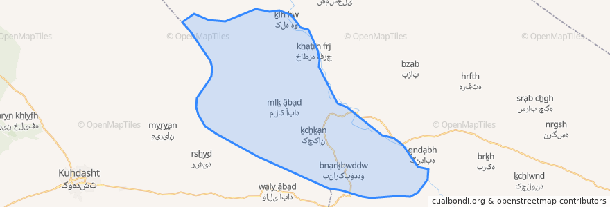 Mapa de ubicacion de دهستان کشکان جنوبی.