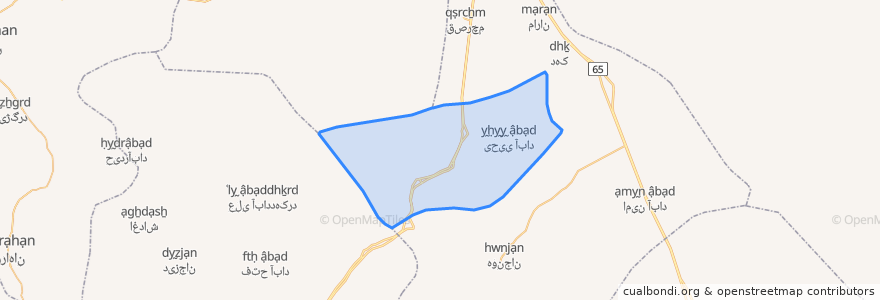 Mapa de ubicacion de Kahruyeh RD.