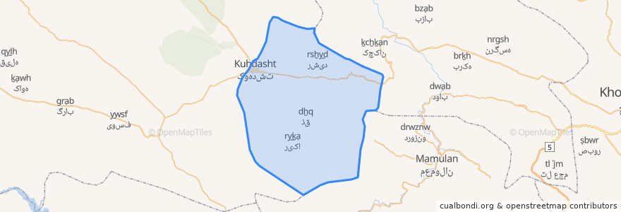 Mapa de ubicacion de Southern Kuhdasht RD.