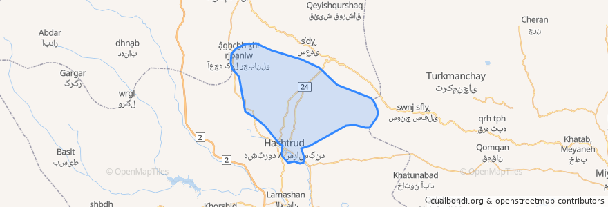 Mapa de ubicacion de دهستان کوهسار.