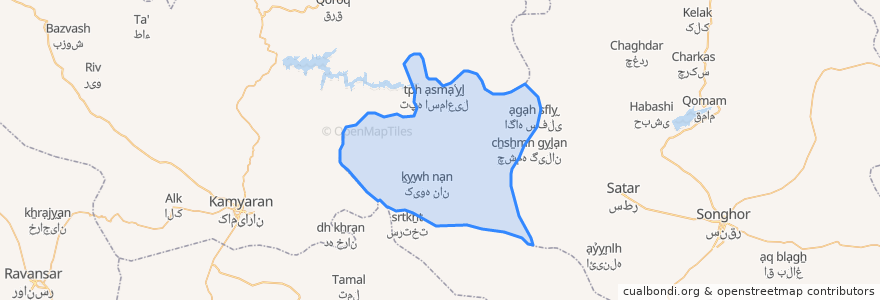 Mapa de ubicacion de دهستان کیونانات.