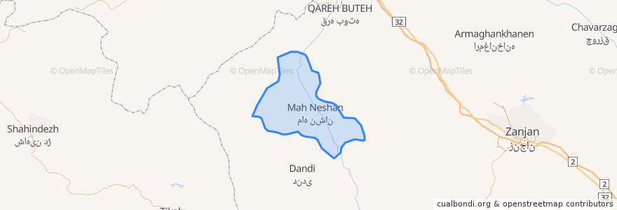 Mapa de ubicacion de دهستان ماهنشان.
