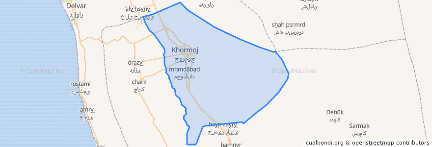 Mapa de ubicacion de Markazi Rural District.