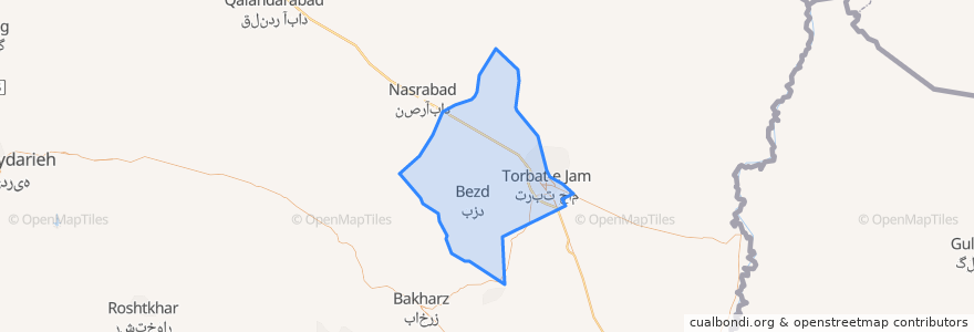Mapa de ubicacion de دهستان میان جام.