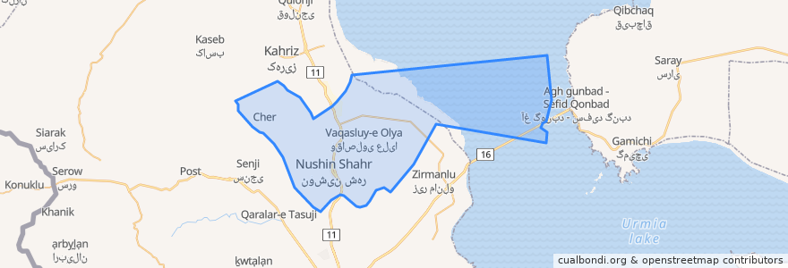 Mapa de ubicacion de دهستان نازلوشمالی.